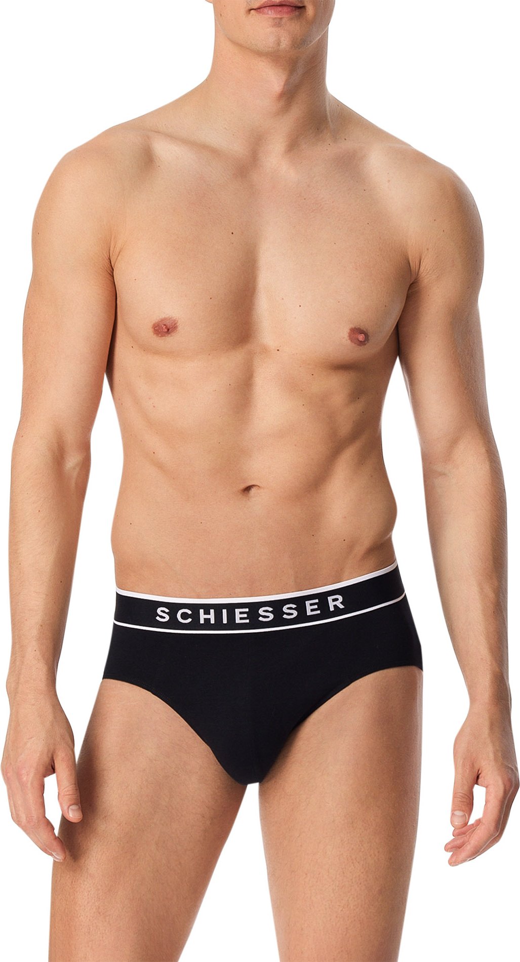 Schiesser Herren Rio-Slip schwarz Baumwolle & Mix unifarben
