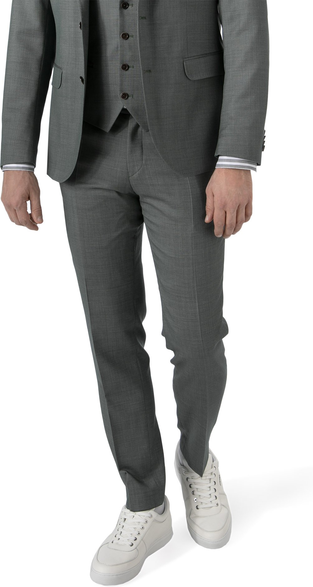 Thumbnail - CG Herren Hose grün meliert Slim Fit