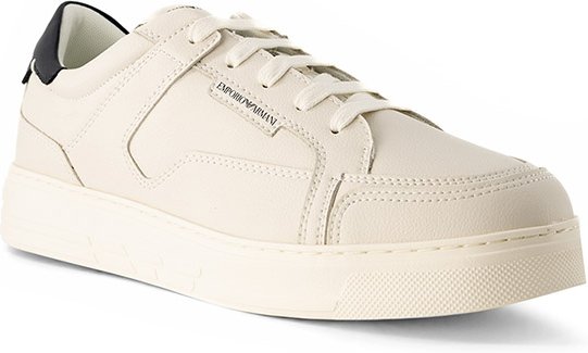 EMPORIO ARMANI Herren Sneaker weiß Glattleder