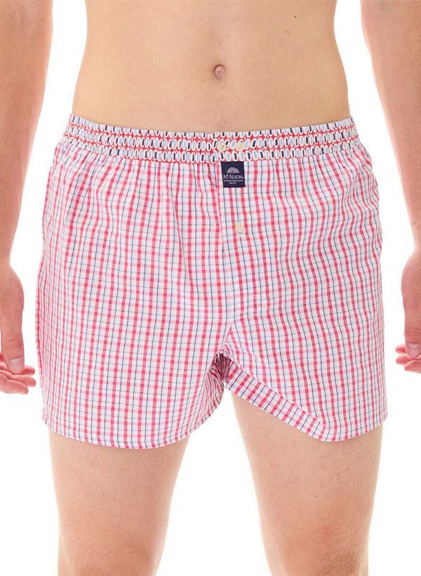 MC ALSON Herren Boxershorts rosa Reine Baumwolle Gemustert