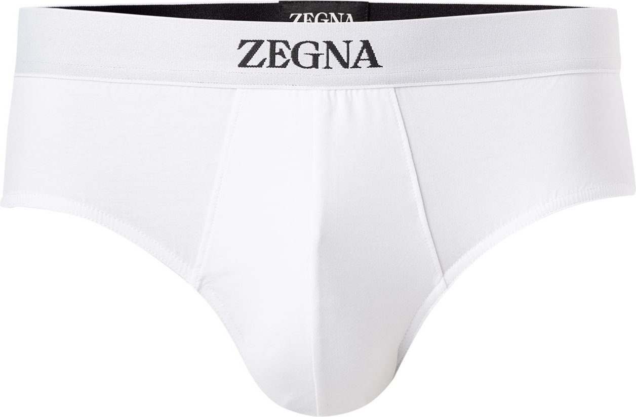 Thumbnail - Ermenegildo Zegna Herren Slip weiß Baumwolle & Mix unifarben