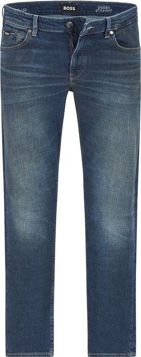 BOSS Black Herren Jeans blau Straight Fit