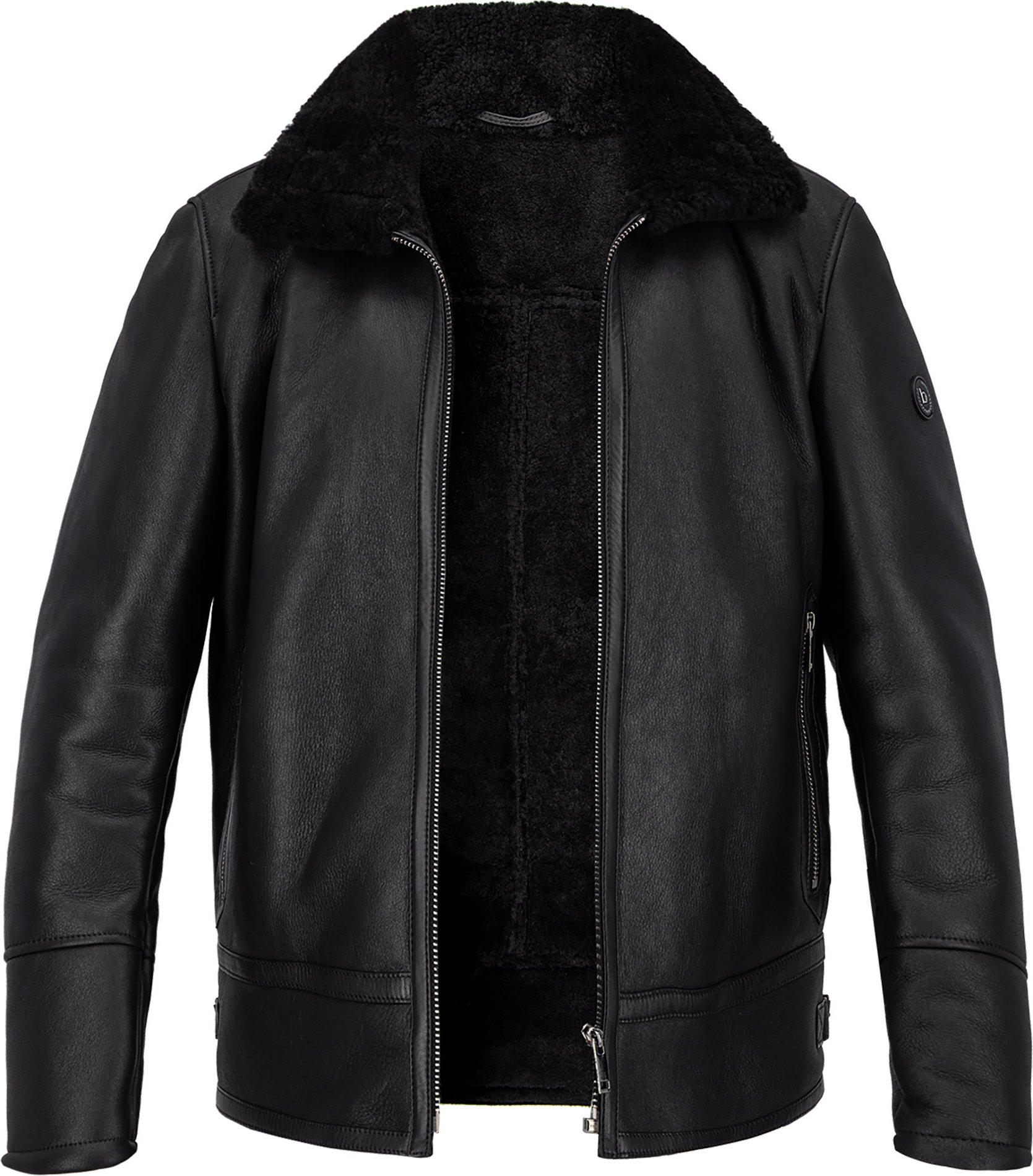 Thumbnail - bugatti Herren Lederjacke schwarz unifarben