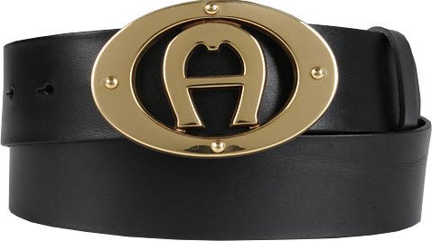 AIGNER Herren Gürtel schwarz Glattleder