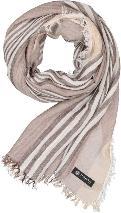 DANTE Herren Schal braun Viskose/Modal gestreift