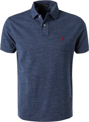 Polo Ralph Lauren Herren Polo-Shirt blau meliert Slim Fit