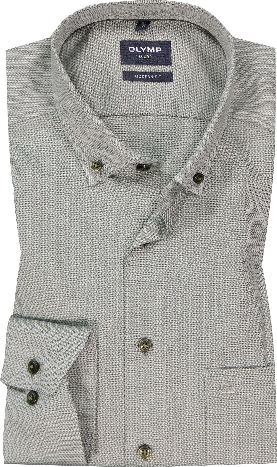 OLYMP Herren Hemd grün meliert