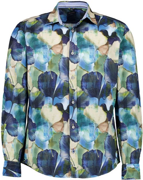 OLYMP Herren Casual Hemd mehrfarbig geblümt