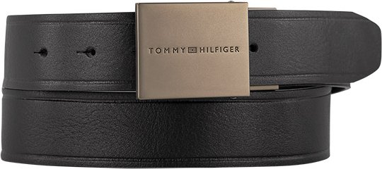 Tommy Hilfiger Herren Gürtel schwarz Leder geprägt