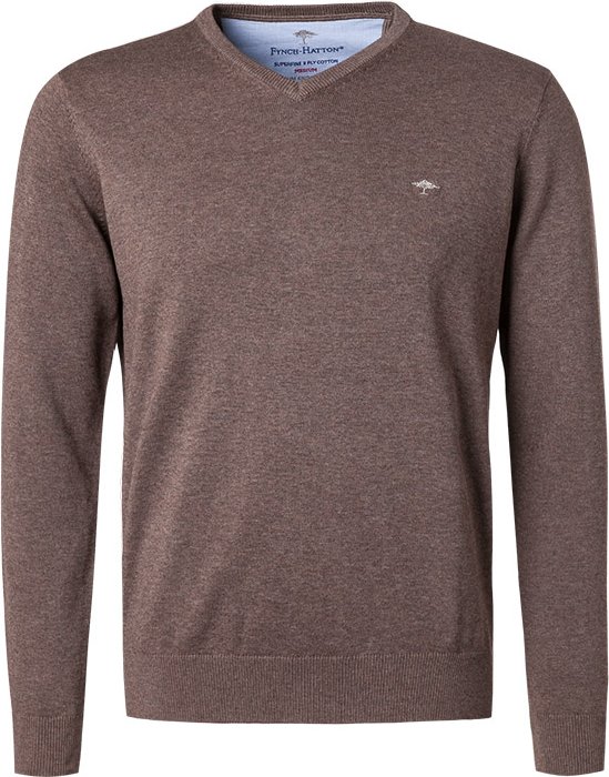 Thumbnail - Fynch-Hatton Herren Pullover braun unifarben