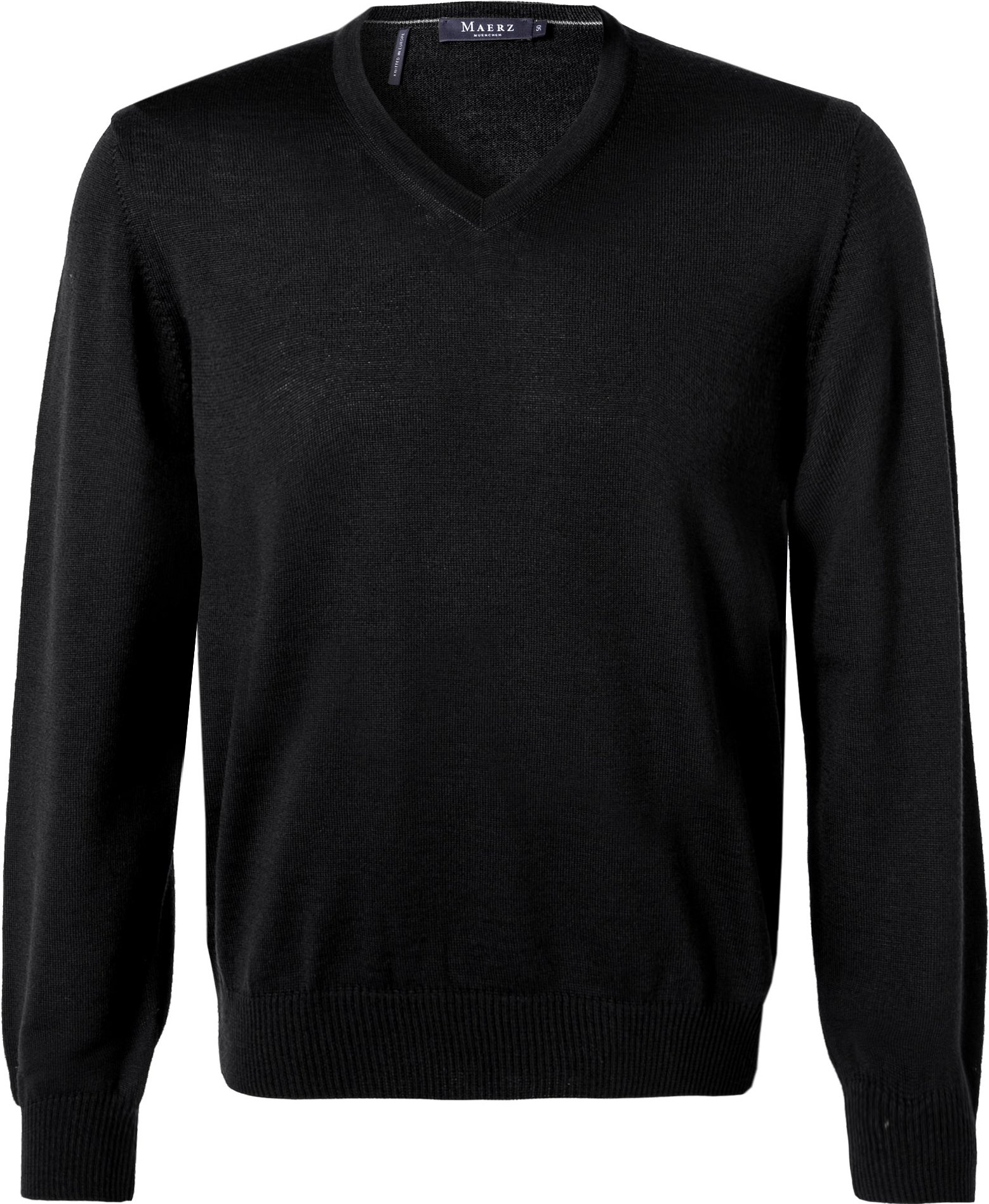 Thumbnail - MAERZ Muenchen Herren V-Pullover schwarz unifarben