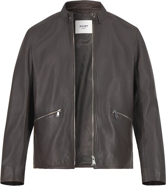 JOOP! Herren Lederjacke braun unifarben