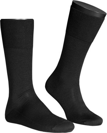 Thumbnail - Falke Herren Socke schwarz Seide unifarben