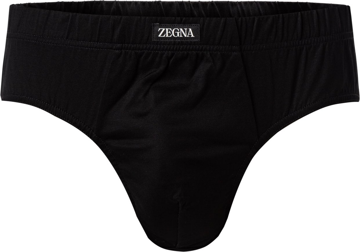 Thumbnail - Ermenegildo Zegna Herren Slip schwarz Reine Baumwolle unifarben