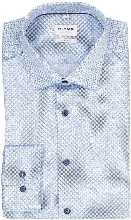 OLYMP Herren Hemd blau gemustert