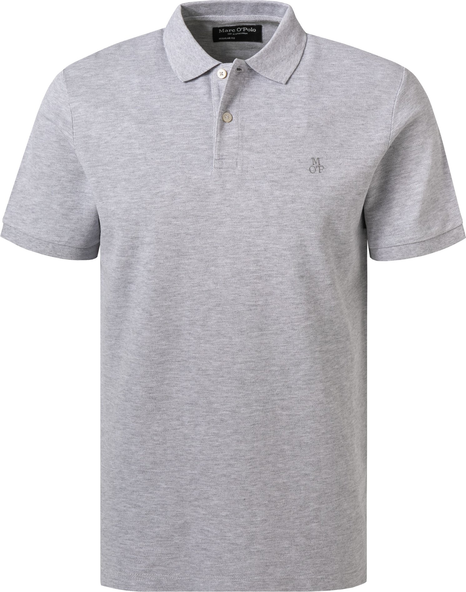 Thumbnail - Marc O'Polo Herren Polo-Shirt grau meliert
