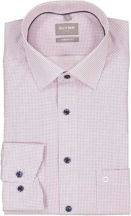 OLYMP Herren Hemd rosa gemustert Comfort Fit