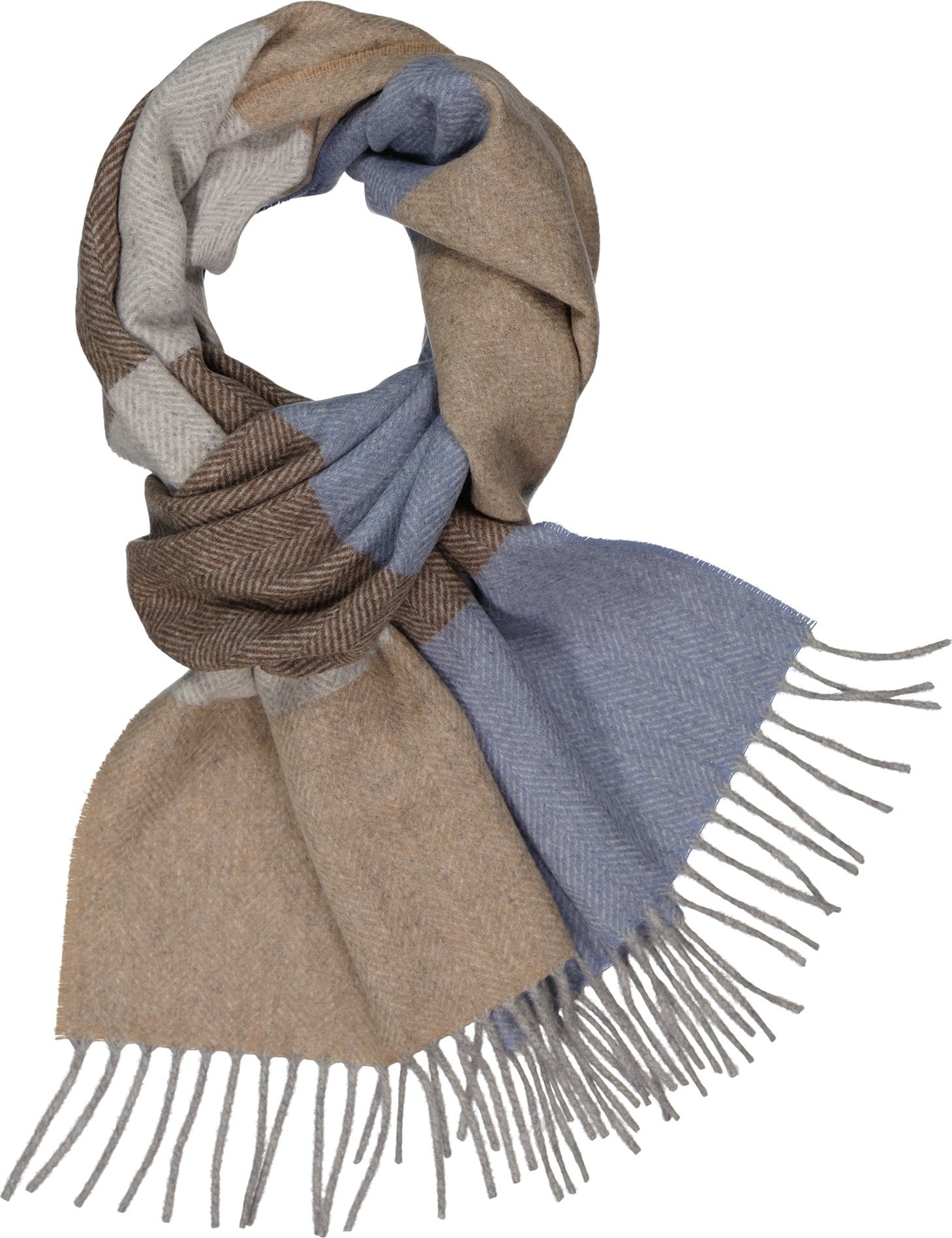 DANTE Herren Schal blau Kashmere-Wolle