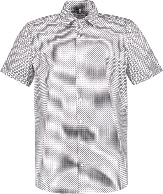 OLYMP Herren Kurzarmhemd beige gemustert