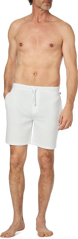 BOSS Black Herren Pyjamashorts weiß Baumwolle & Mix Gemustert