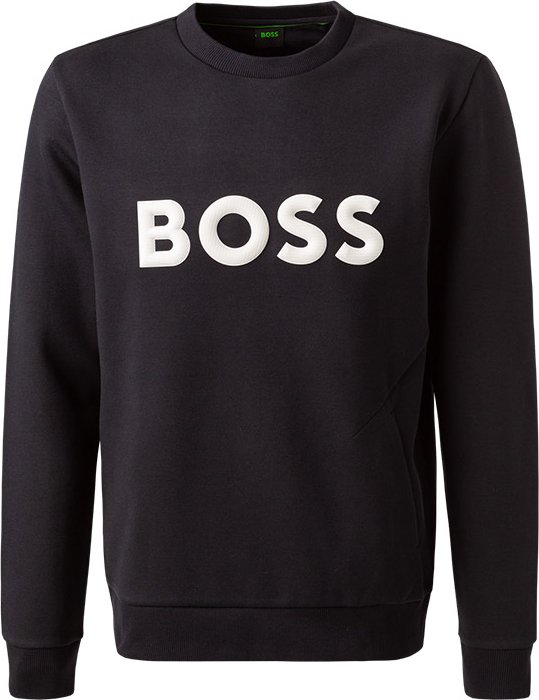 BOSS Green Herren Sweatshirt blau Logo und Motiv