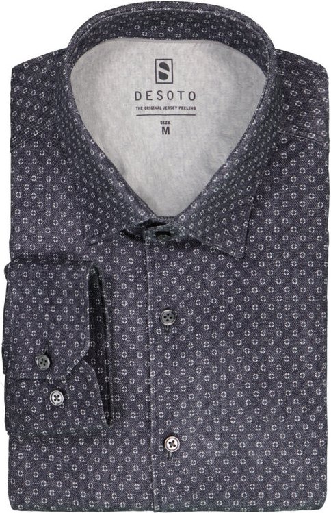 DESOTO Herren Hemd blau gemustert