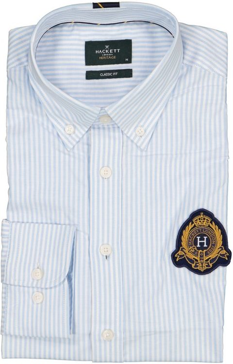 HACKETT Herren Hemd blau gestreift Classic Fit