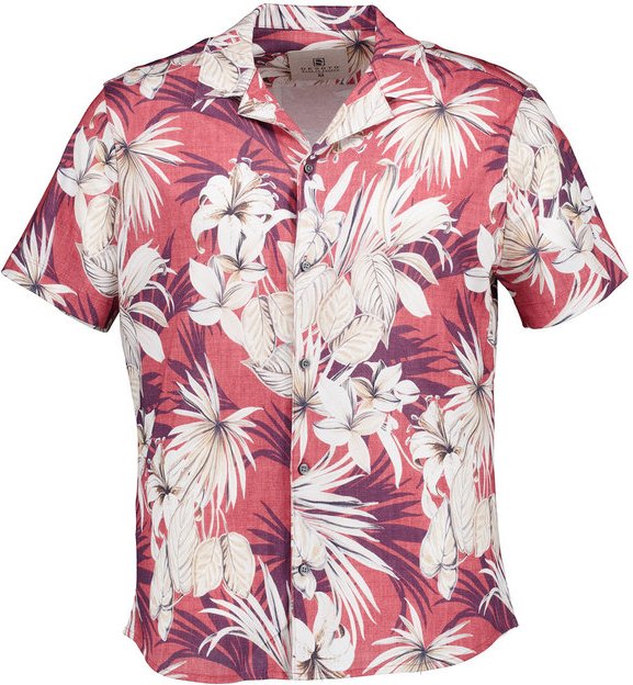 DESOTO Herren Kurzarmhemd rot geblümt