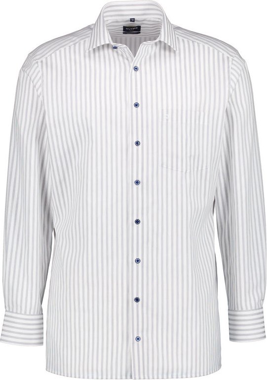 OLYMP Herren Hemd blau gestreift