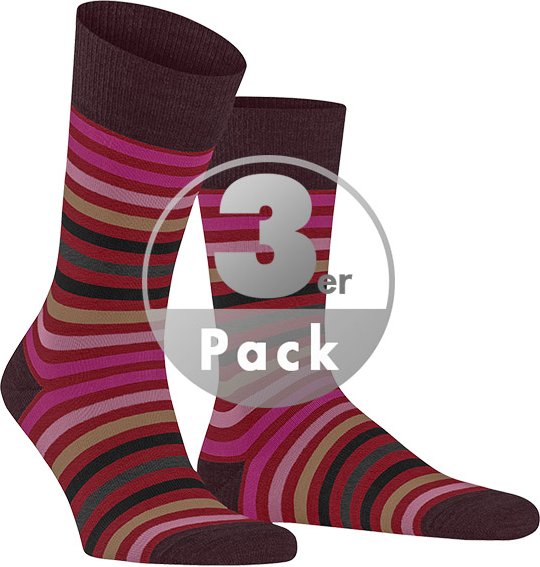 Thumbnail - Falke Herren Socken rot Schur-Wolle Gestreift
