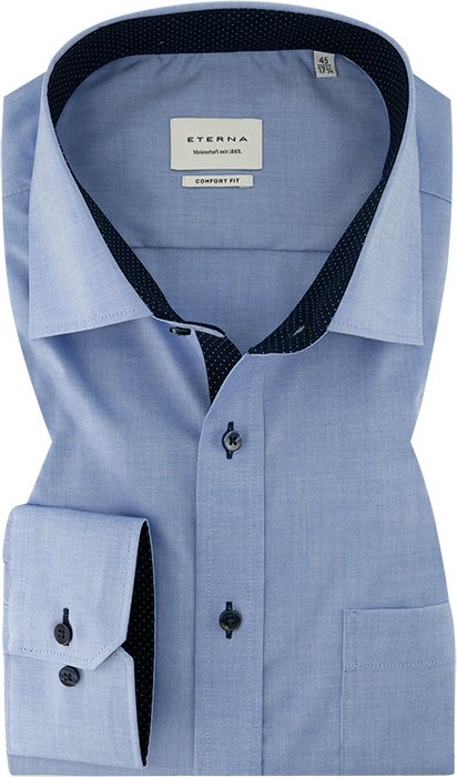 ETERNA Herren Hemd blau Comfort Fit