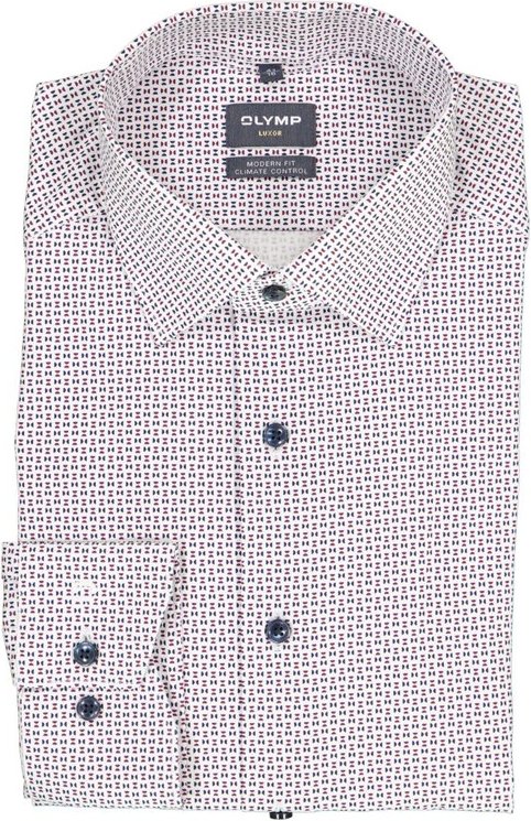 OLYMP Herren Hemd violett gemustert