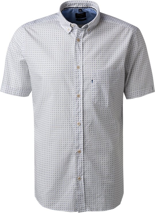 OLYMP Herren Kurzarmhemd weiß gemustert