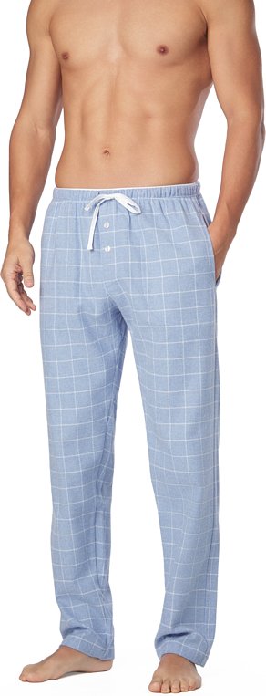 Novila Herren Schlafanzüge blau Reine Baumwolle Kariert