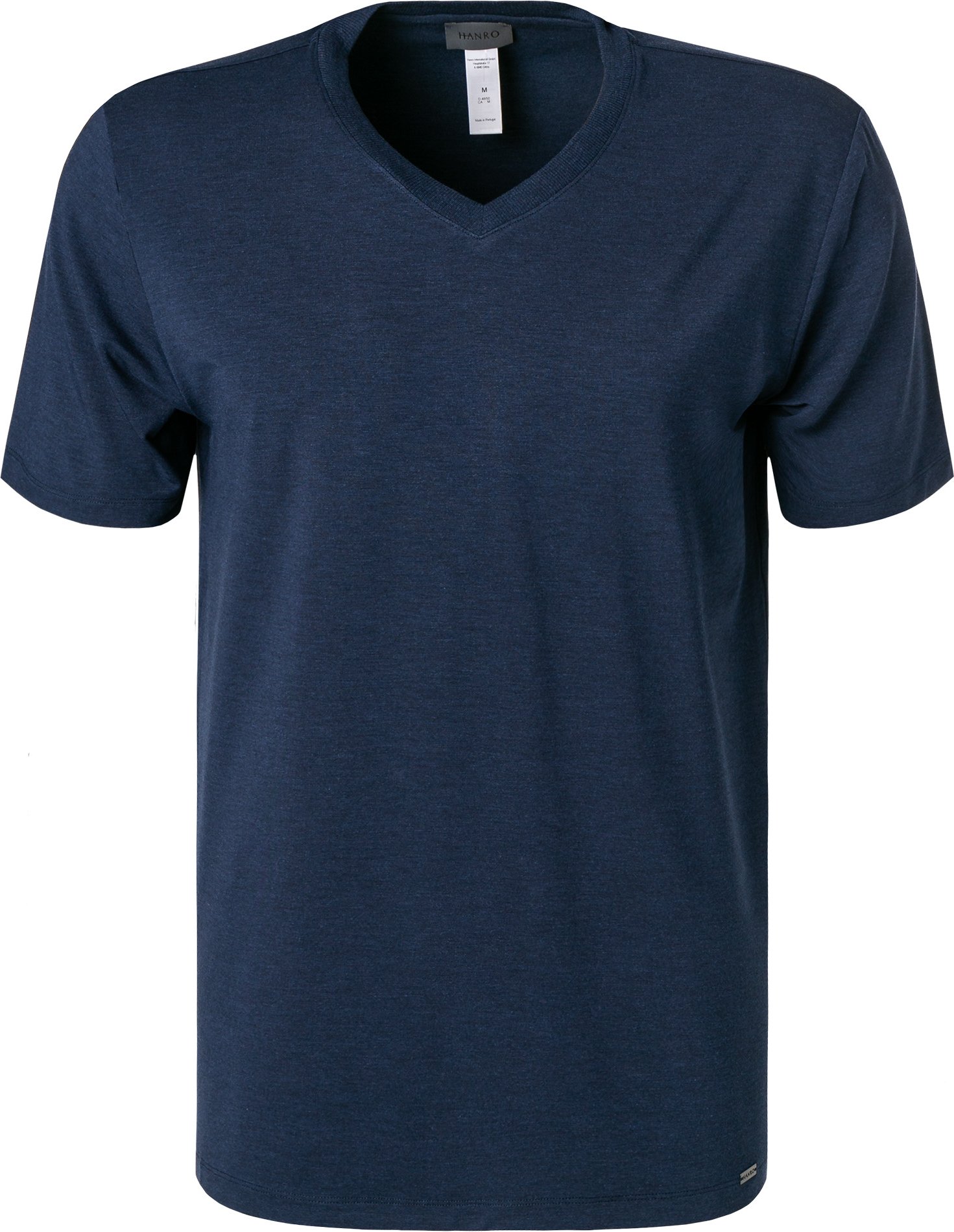 HANRO Herren T-Shirt blau unifarben