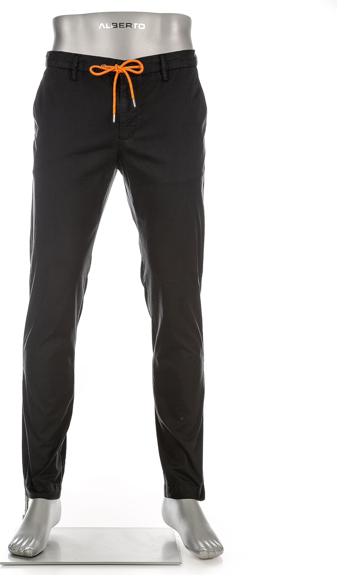 Thumbnail - Alberto Herren Cotton Hose schwarz Slim Fit