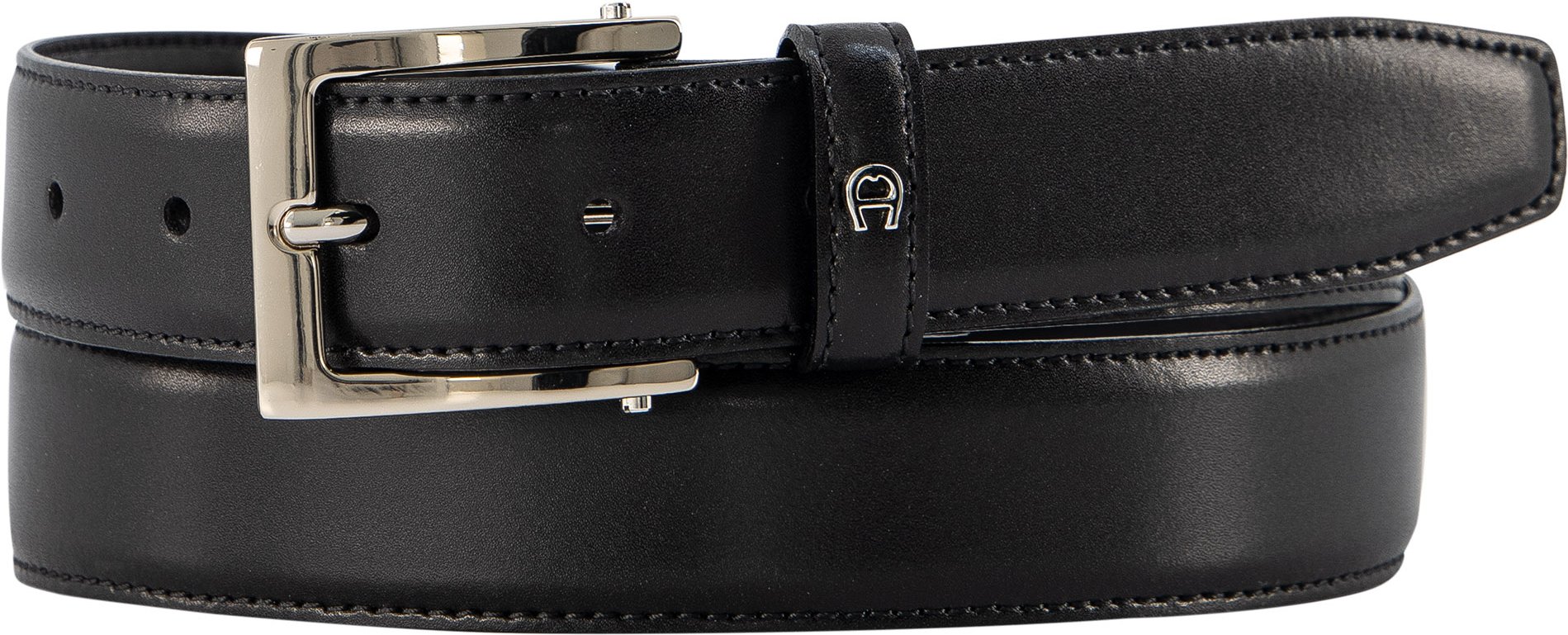 AIGNER Herren Gürtel schwarz Glattleder