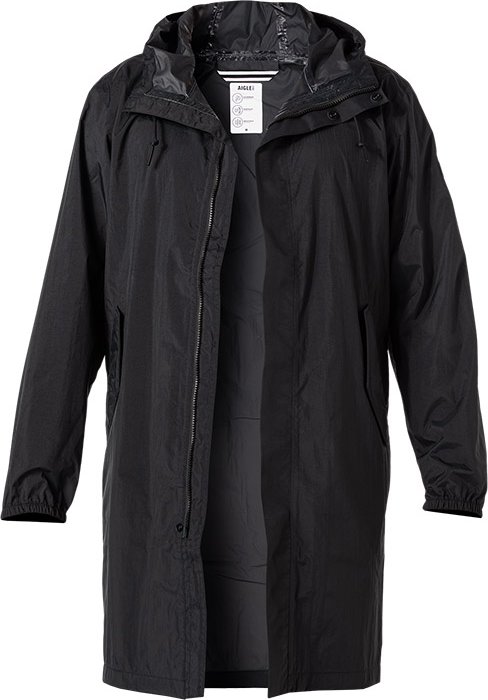 Aigle Herren Regenparka schwarz uni mit Motiv