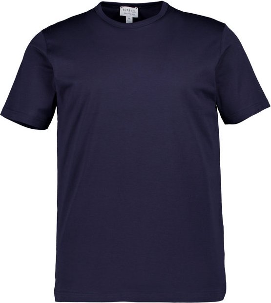 SUNSPEL Herren T-Shirt blau Reine Baumwolle unifarben