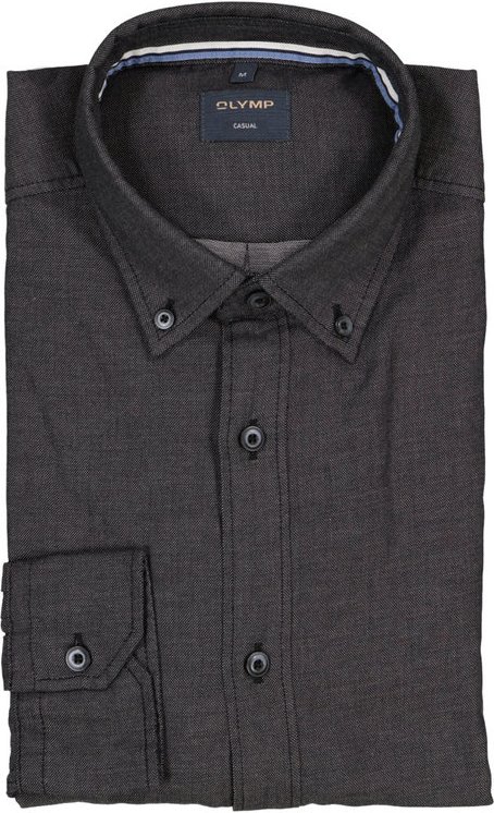 Thumbnail - OLYMP Herren Hemd schwarz meliert
