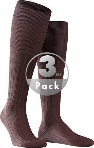 Thumbnail - Falke Herren Kniestrümpfe braun Baumwolle & Mix unifarben