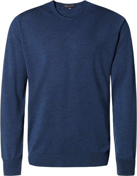 John Smedley Herren Pullover blau unifarben