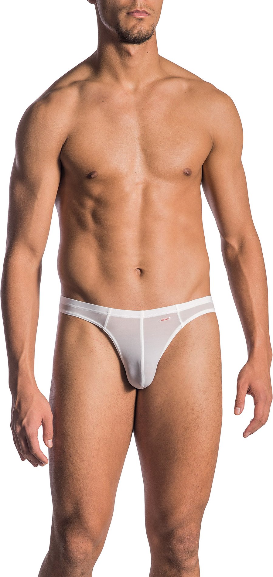 Olaf Benz Herren Ministring weiß Mikrofaser/Funktion unifarben