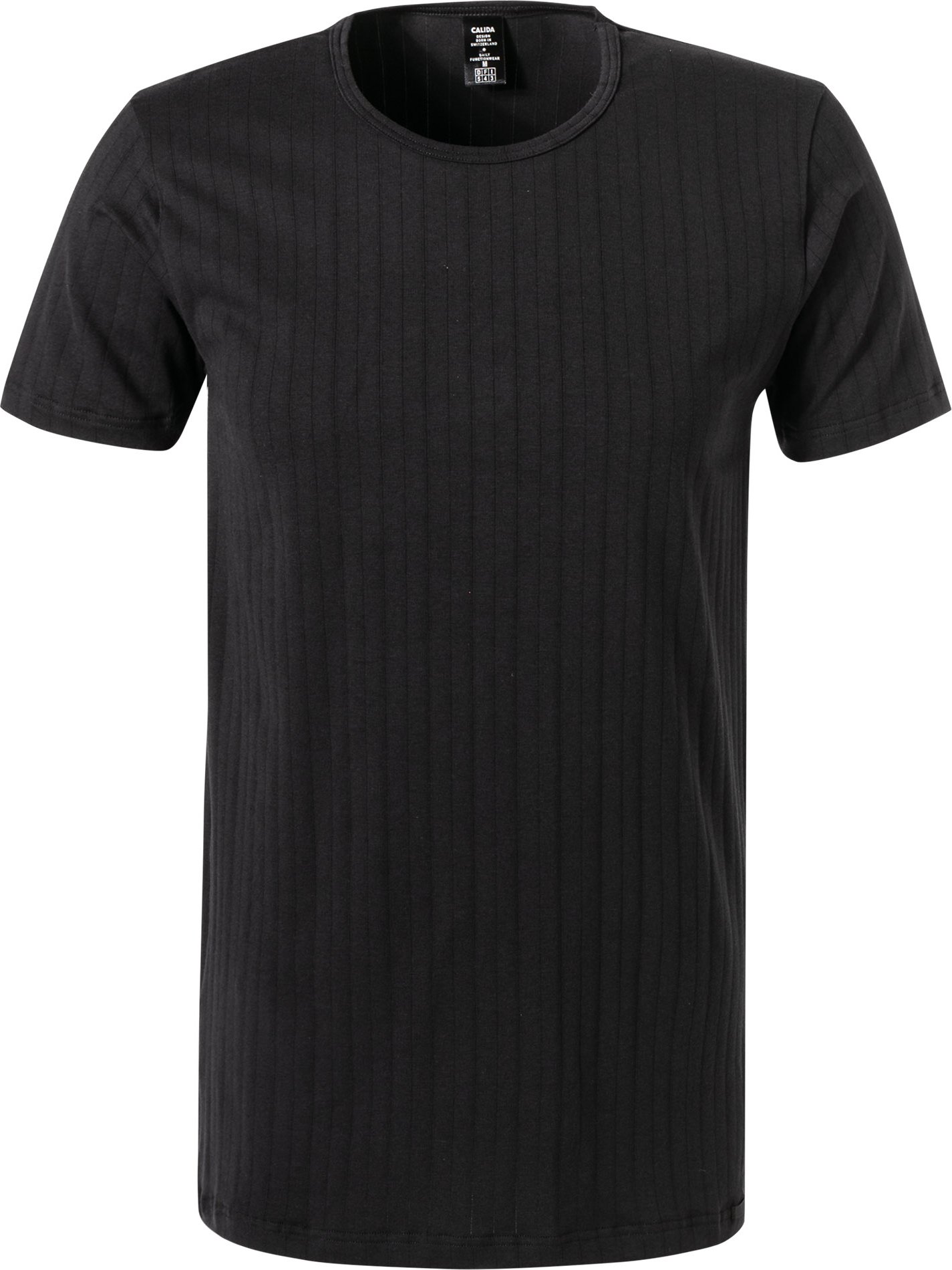 CALIDA Herren T-Shirt schwarz Baumwolle & Mix unifarben
