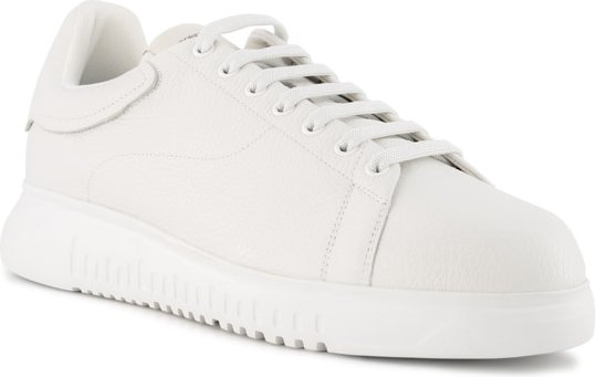 EMPORIO ARMANI Herren Sneaker weiß Glattleder