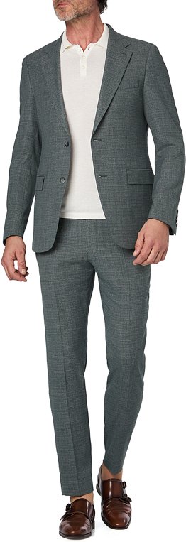 Strellson Herren Anzug grün meliert Slim Fit