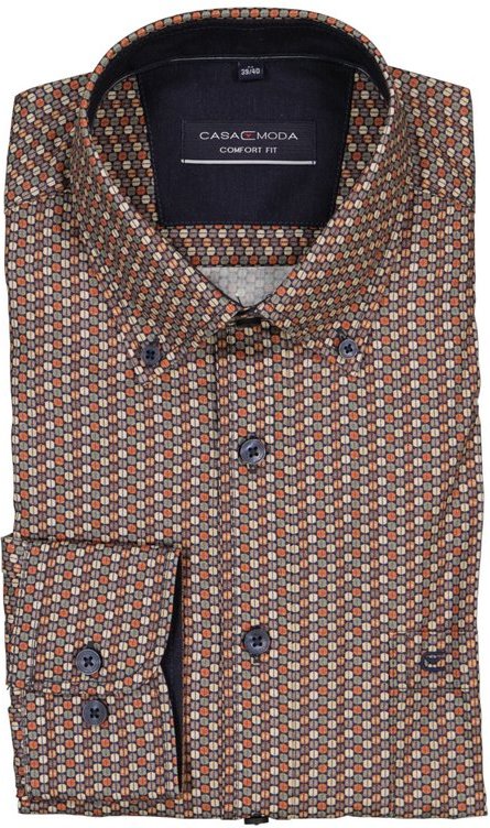 CasaModa Herren Hemd braun gemustert Comfort Fit