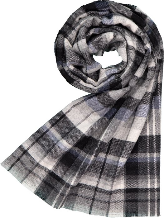 DANTE Herren Schal grau Kashmere-Wolle gemustert