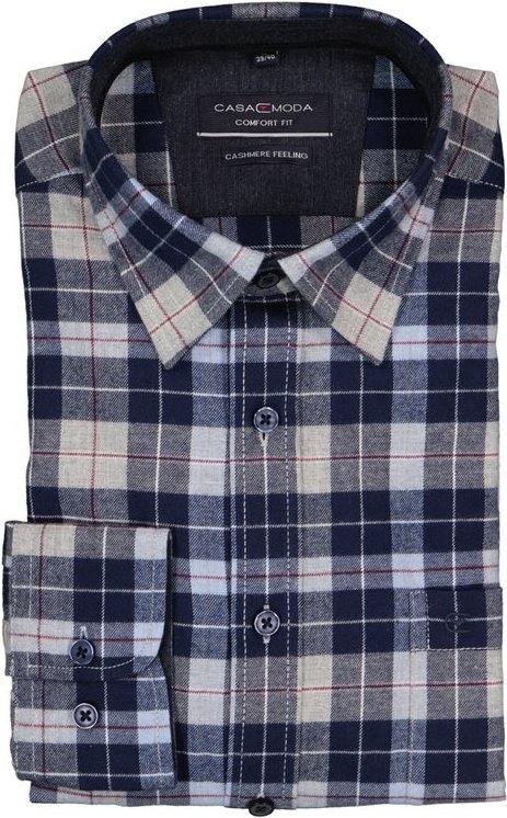 CasaModa Herren Hemd blau kariert Comfort Fit