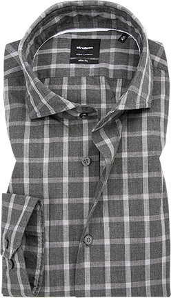 Thumbnail - Strellson Herren Hemd grau kariert Slim Fit
